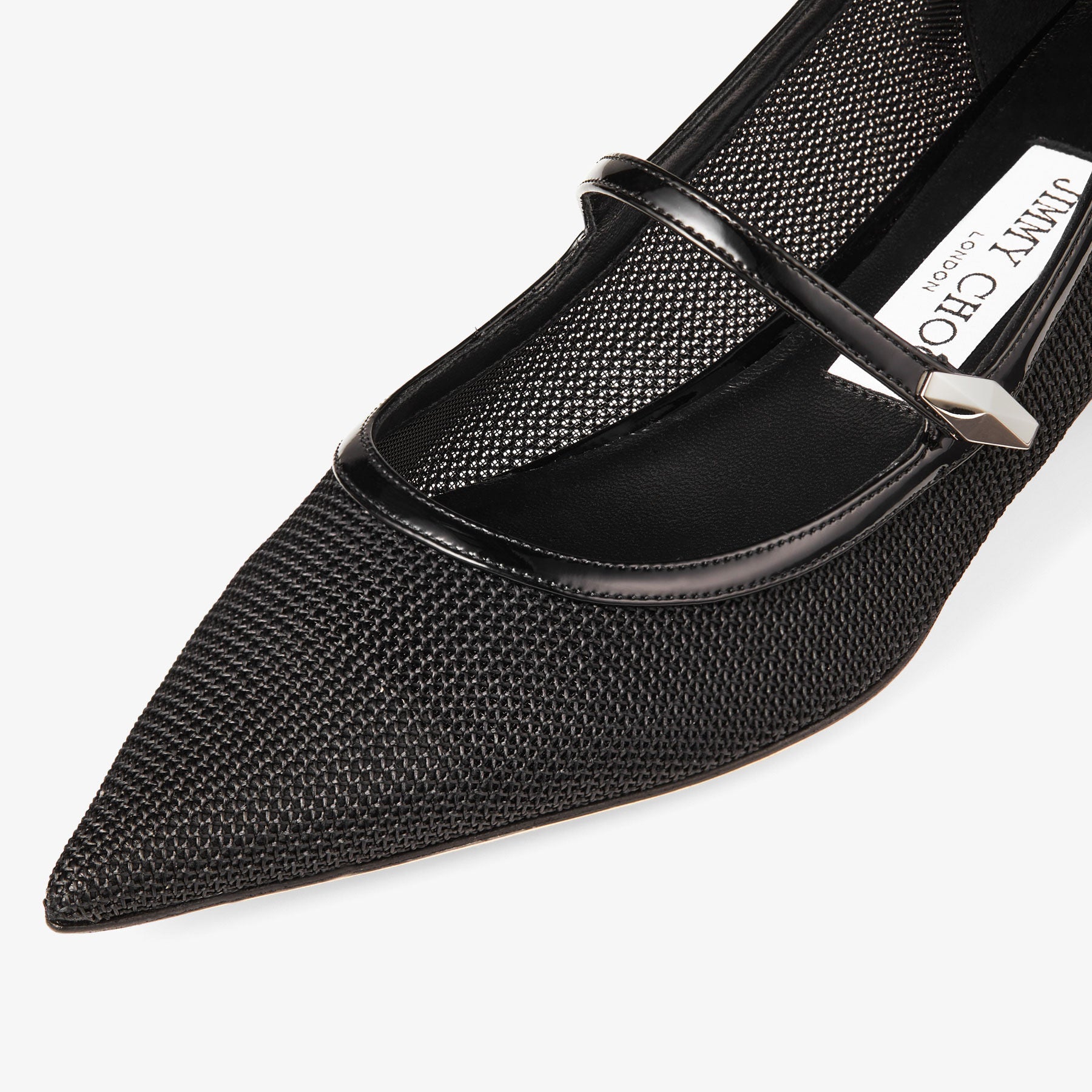Ballerines Carolyn en mesh 3D et cuir verni - Noir