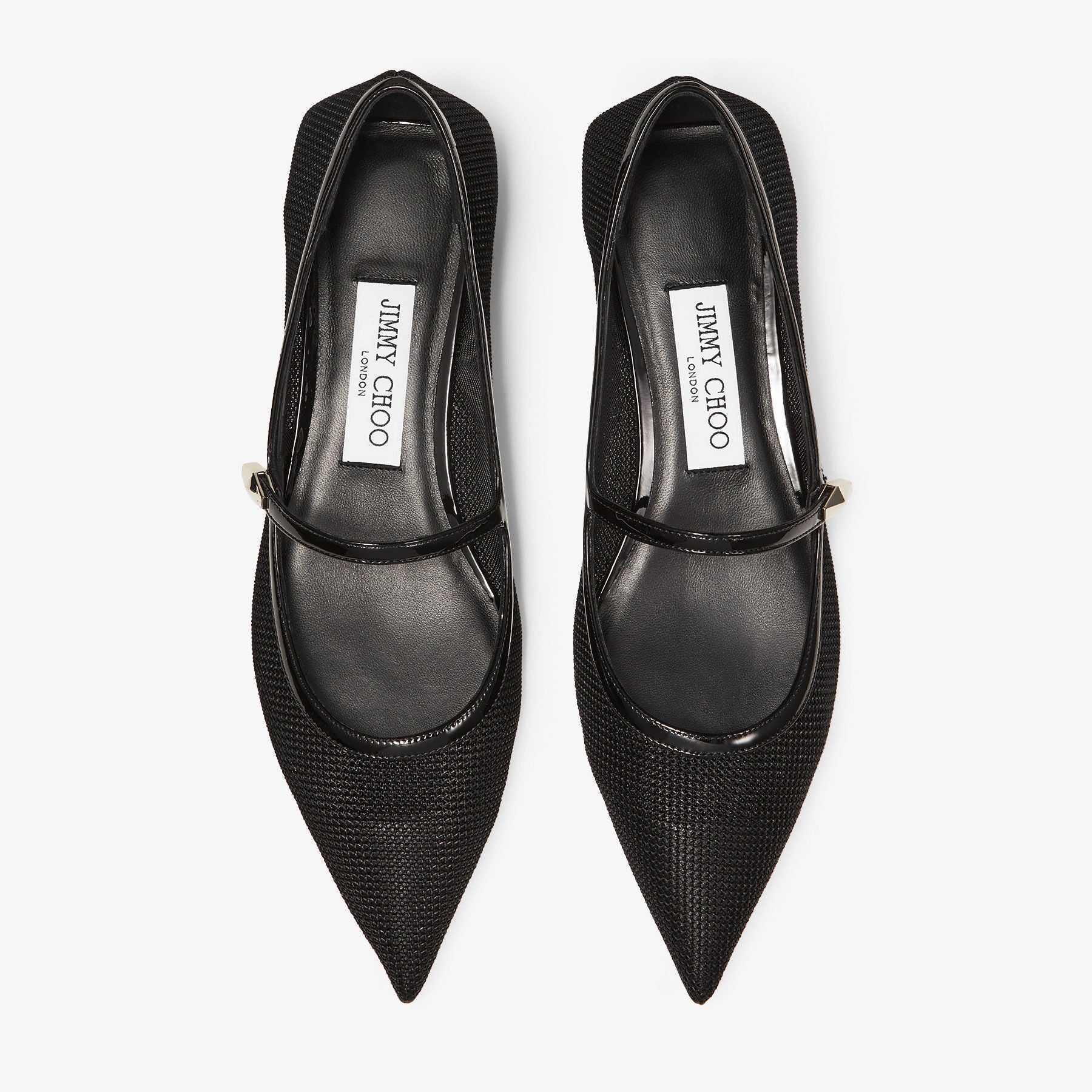 Ballerines Carolyn en mesh 3D et cuir verni - Noir
