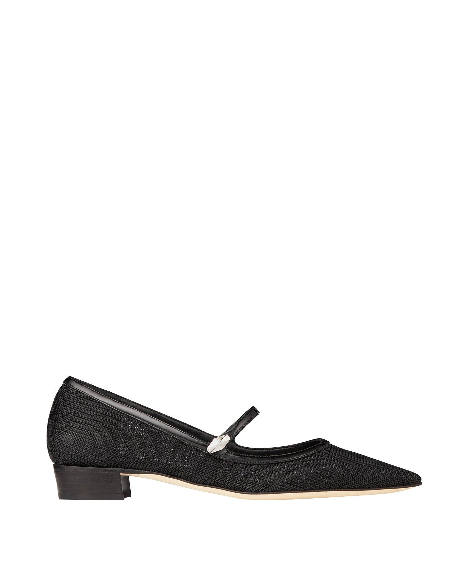 Ballerines Carolyn en mesh 3D et cuir verni - Noir
