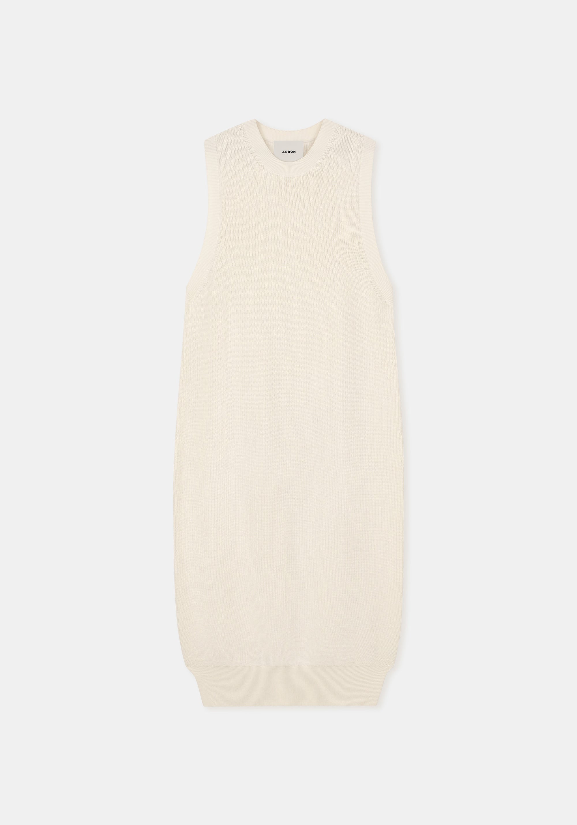 Robe longue Carraway côtelée en laine - Crème