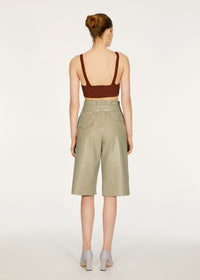 Short Carson en cuir - Khaki