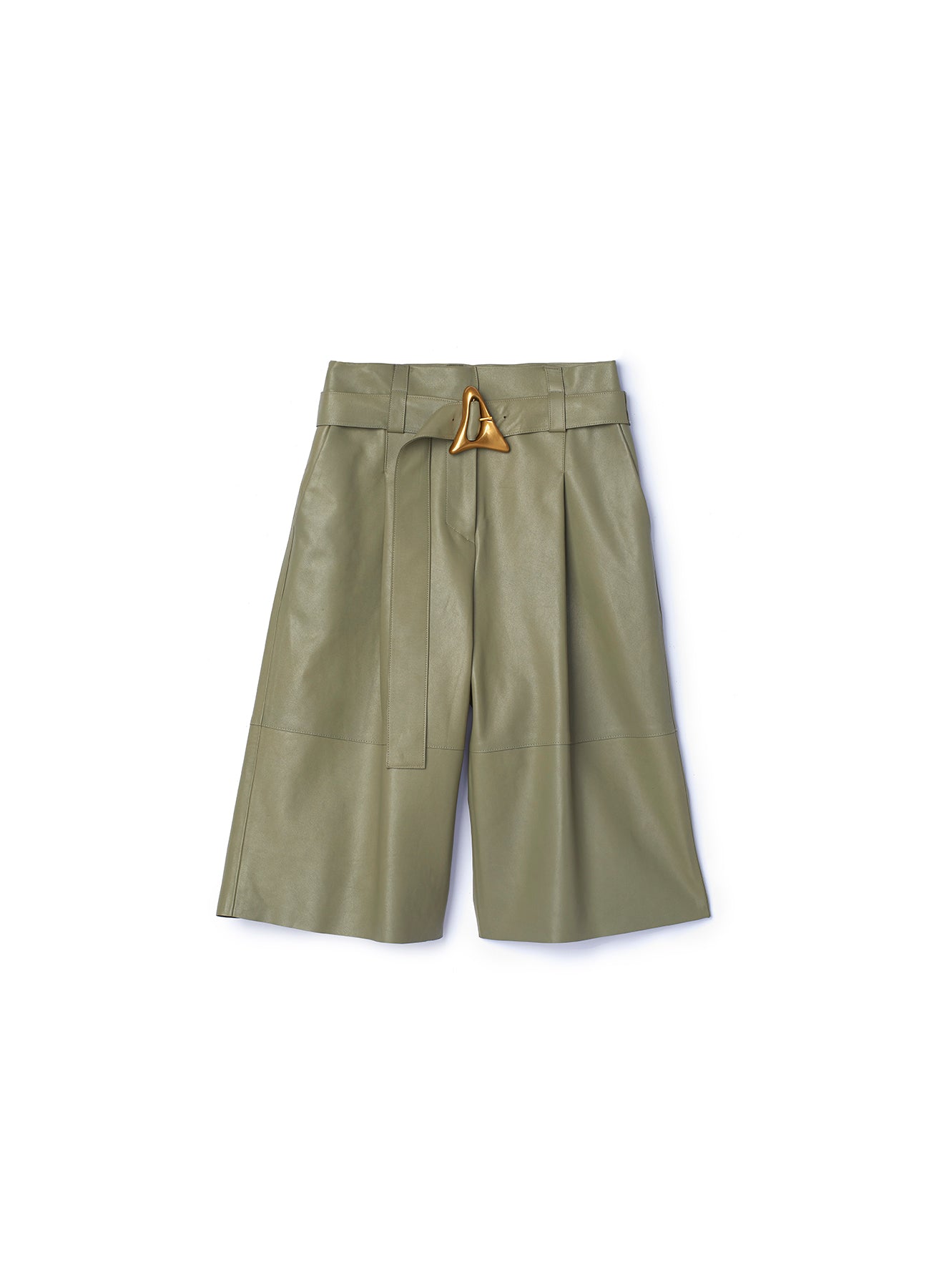 Short Carson en cuir - Khaki