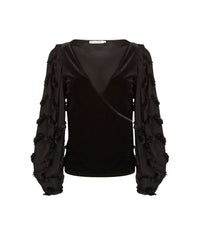 Blouse col v Carson - Black