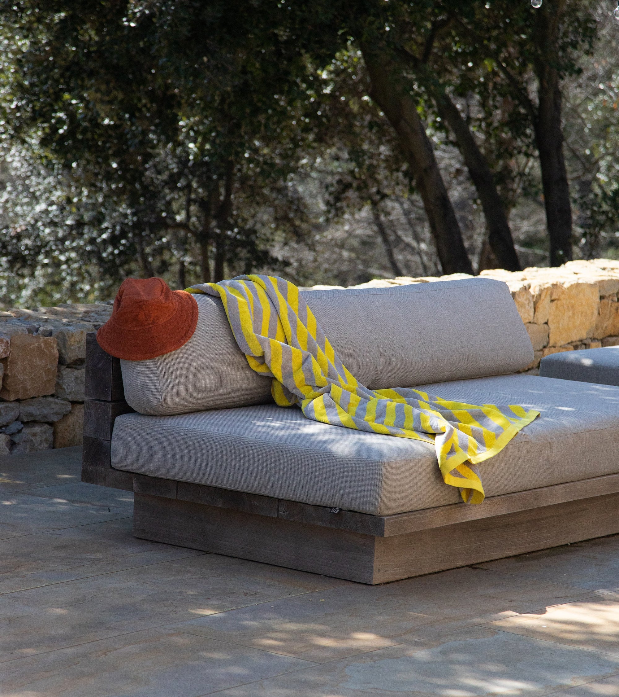 Drap de plage - Jaune Et Gris