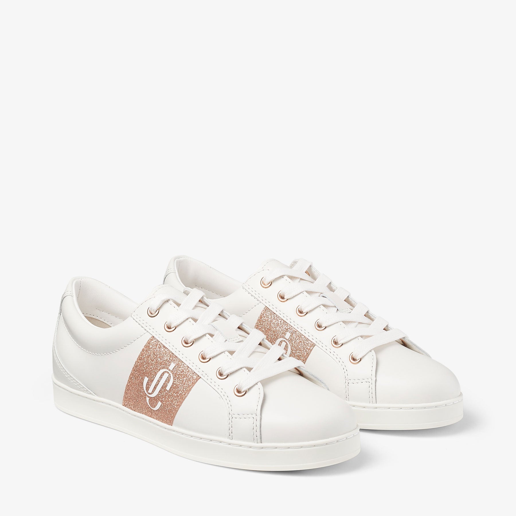 Sneakers Cash en cuir - White & Ballet Pink