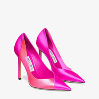 Cass 110 satin and plexiglass pumps - Fuchsia & Hot Pink