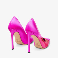 Cass 110 satin and plexiglass pumps - Fuchsia & Hot Pink