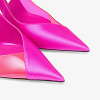 Cass 110 satin and plexiglass pumps - Fuchsia & Hot Pink