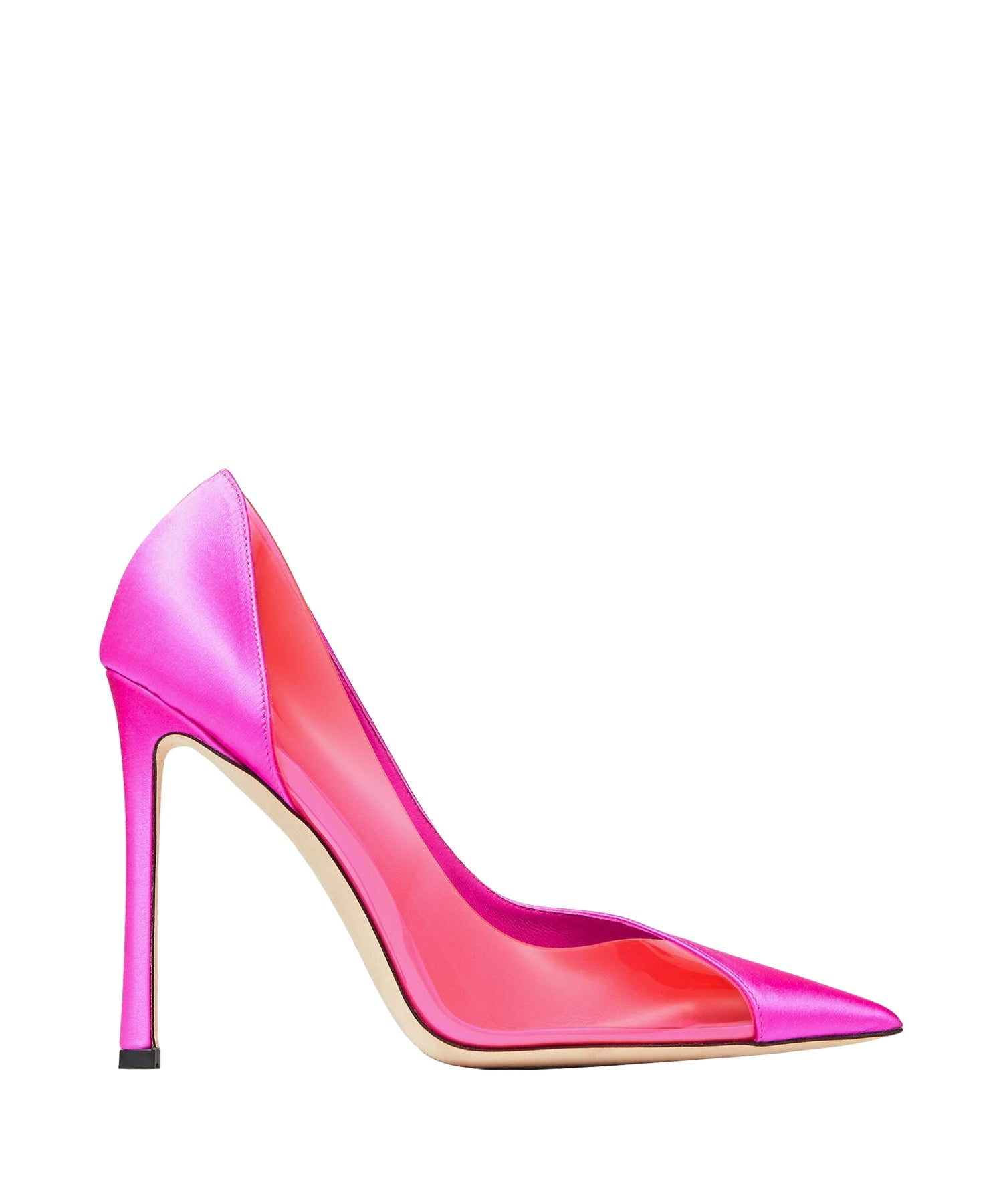 Cass 110 satin and plexiglass pumps - Fuchsia & Hot Pink