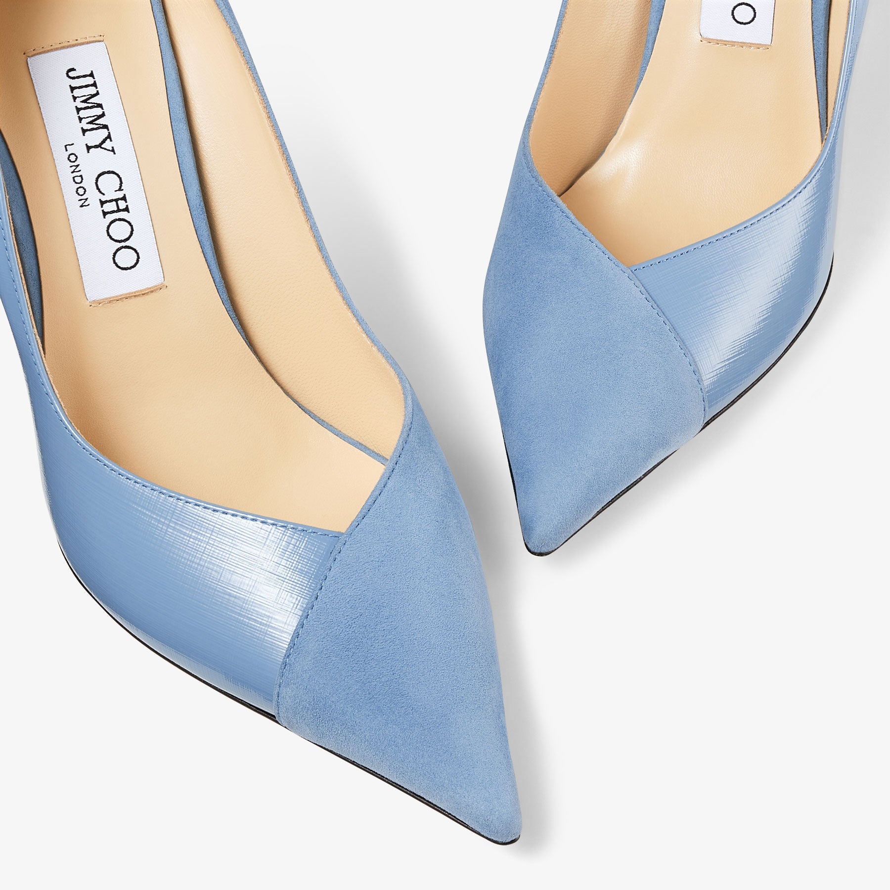 Cass 95 pumps in suede and patent leather - Smoky Blue & Smoky Blue