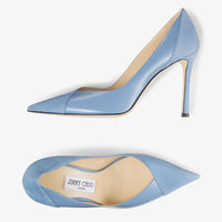 Cass 95 pumps in suede and patent leather - Smoky Blue & Smoky Blue