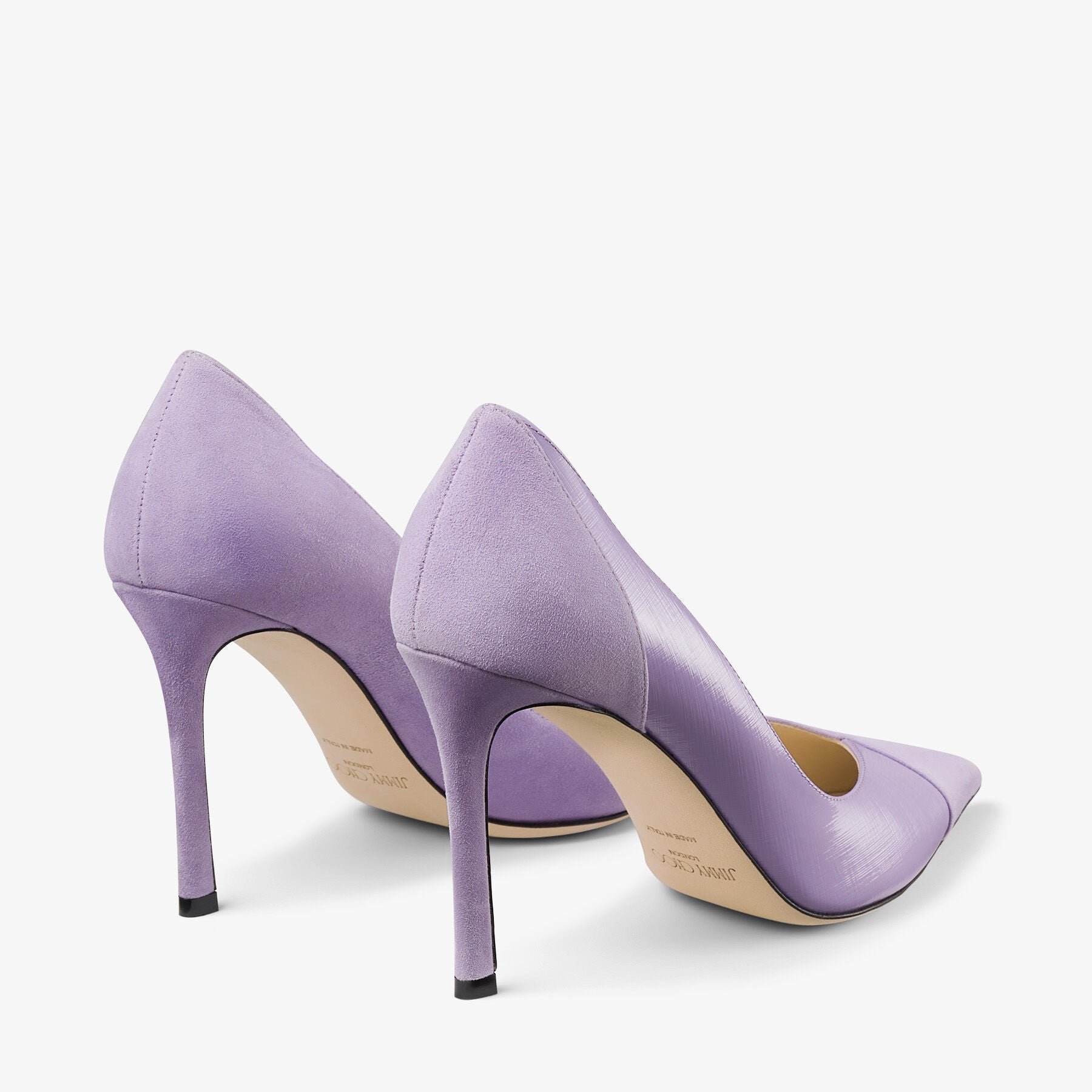Cass 95 pumps in leather - Wisteria & Wisteria