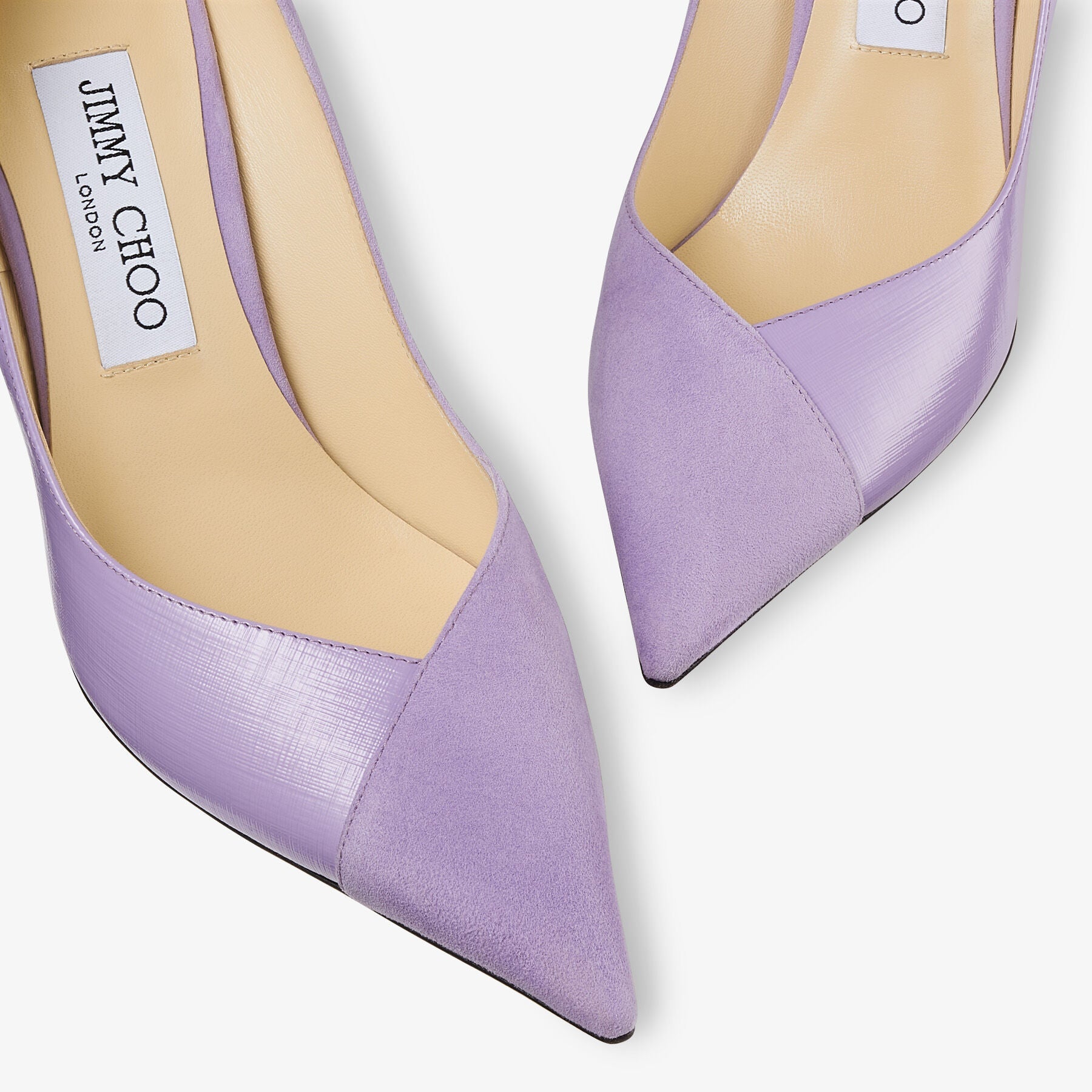 Cass 95 pumps in leather - Wisteria & Wisteria