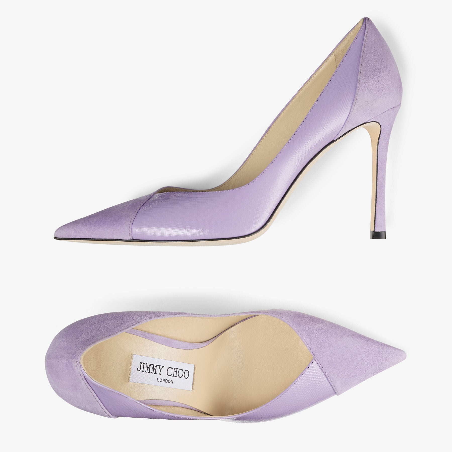 Cass 95 pumps in leather - Wisteria & Wisteria