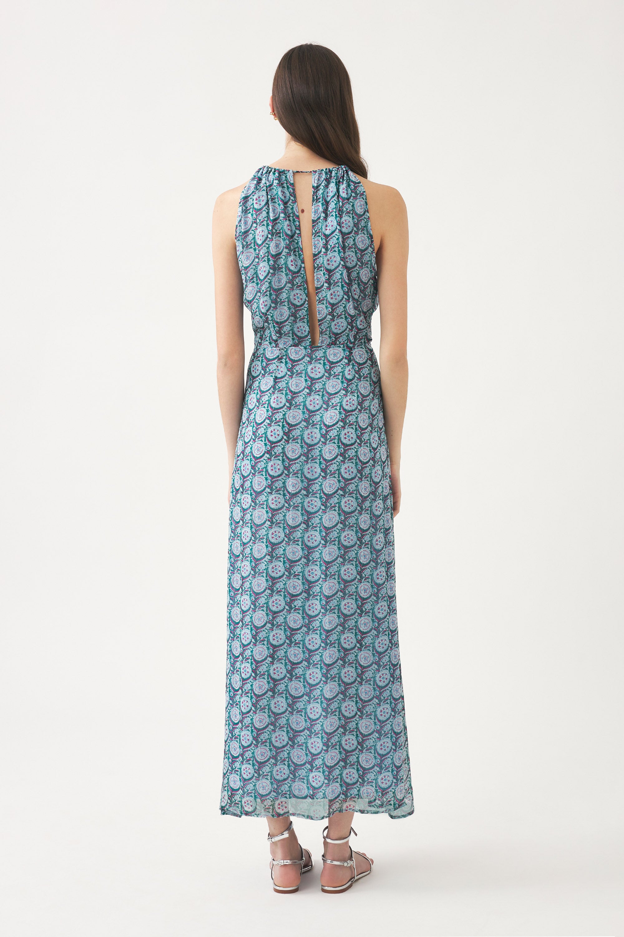Robe longue imprimée Cassy - Blue