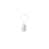 Mono boucle d'oreille Cauri N°2 en or jaune - Pierre de lune & Turquoise