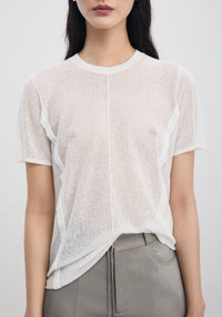 T-shirt Caymen en lin mélangé - Crème