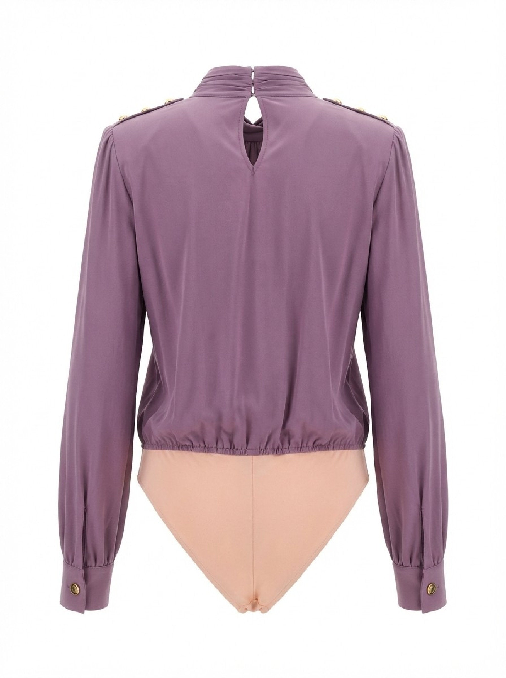 Body à col torsadé et boutons - Candy Violet