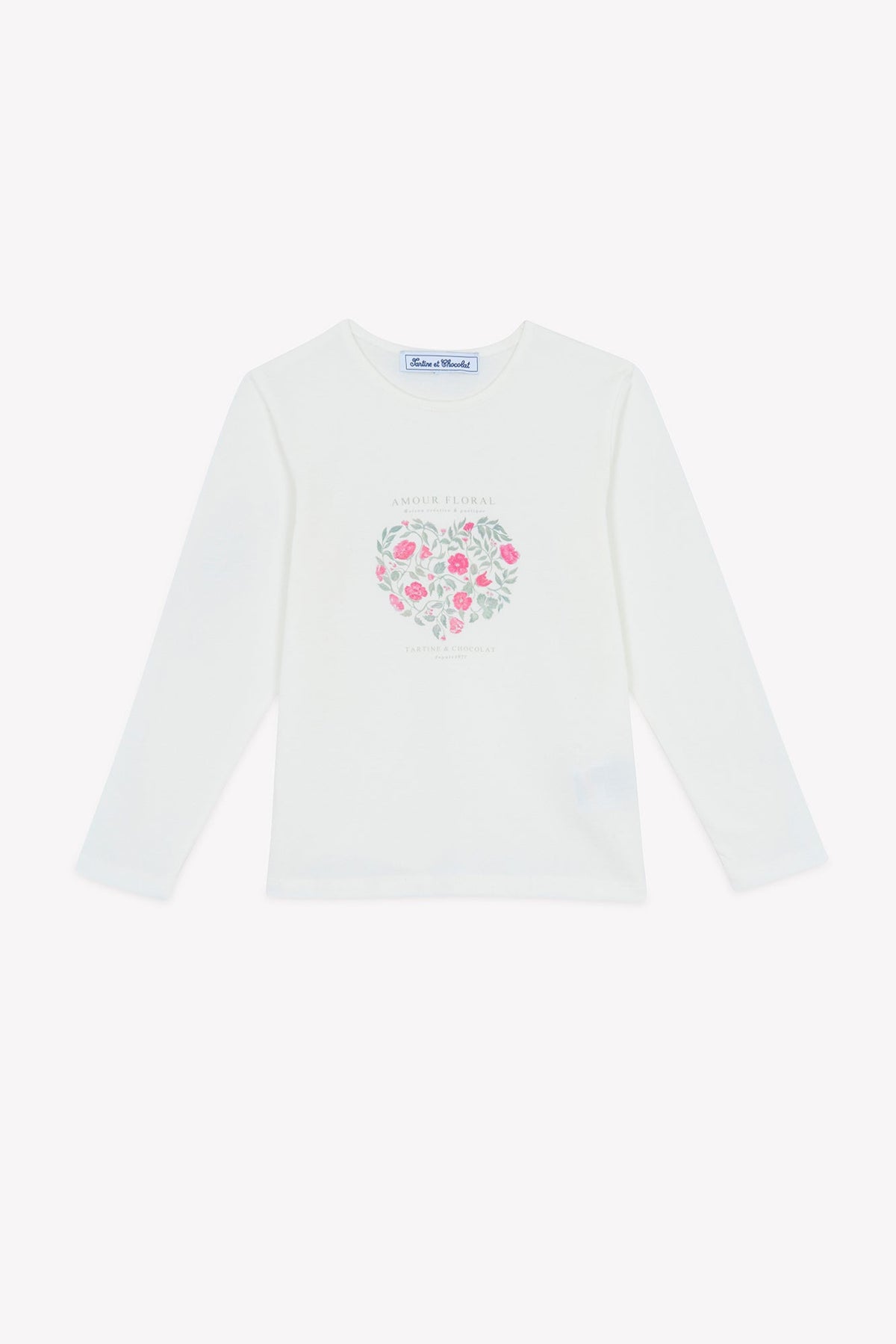 T-shirt - Magenta illustration amour floral