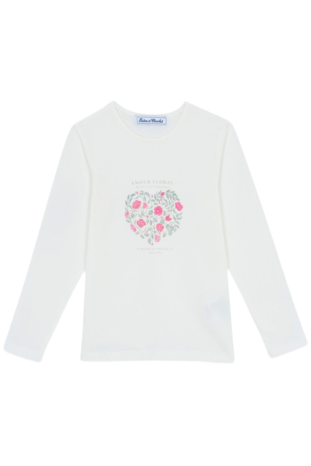 T-shirt - Magenta illustration amour floral