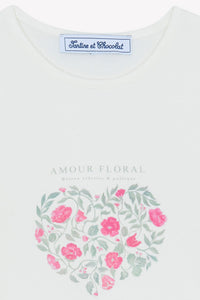 T-shirt - Magenta illustration amour floral