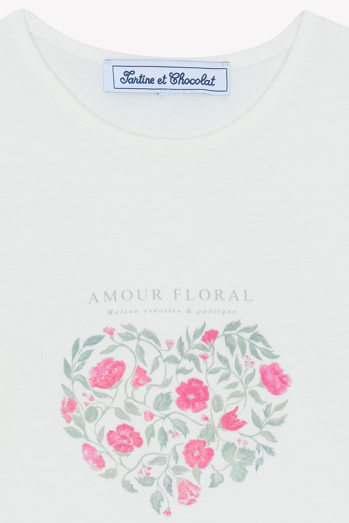 T-shirt - Magenta illustration amour floral