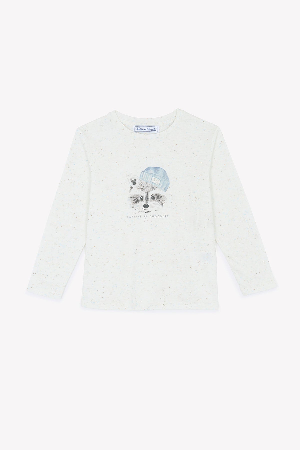 T-shirt - Ecru illustration raton laveur