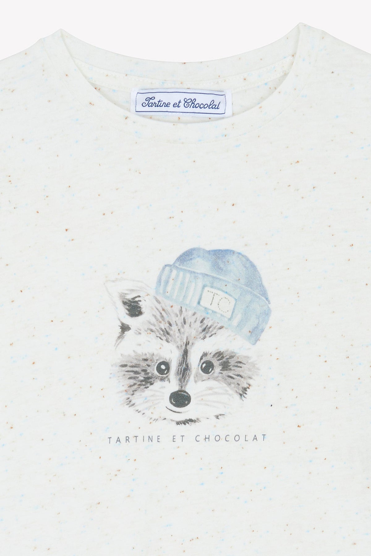 T-shirt - Ecru illustration raton laveur