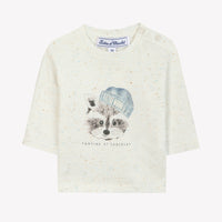T-shirt - Ecru illustration raton laveur