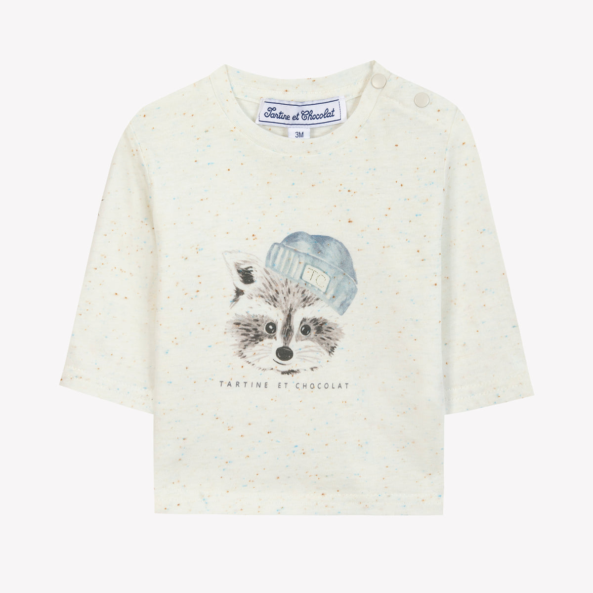 T-shirt - Ecru illustration raton laveur