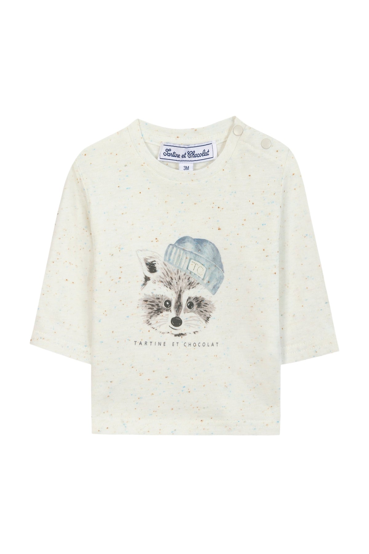 T-shirt - Ecru illustration raton laveur