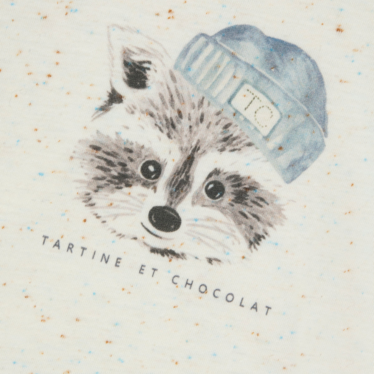 T-shirt - Ecru illustration raton laveur