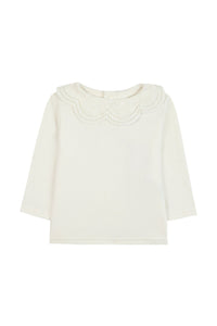 T-shirt - Ecru col dentelle