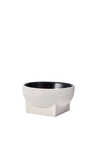 Small Cubist earthenware bowl - White & Black