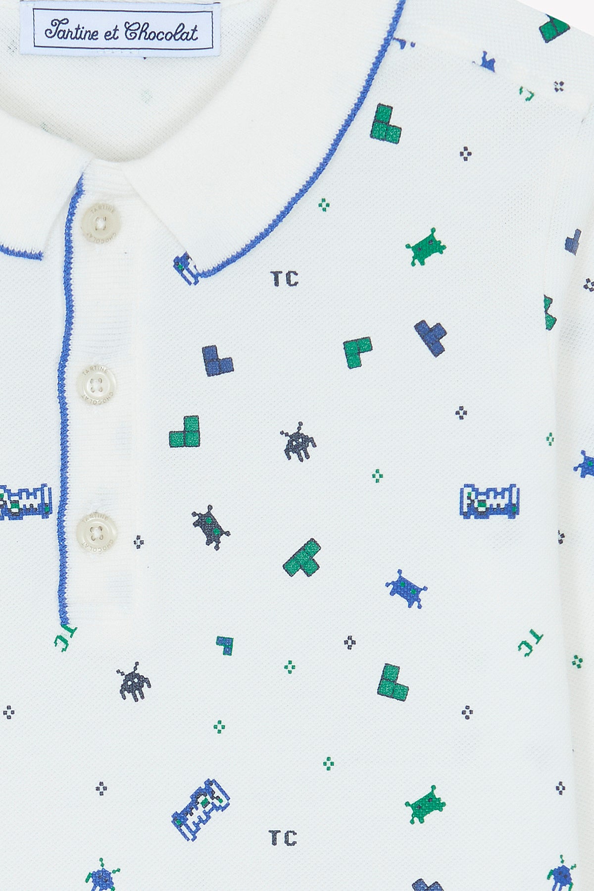 Polo - Bleu électrique illustration pixels