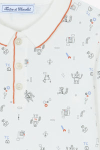 Polo - Bleu électrique illustration pixels