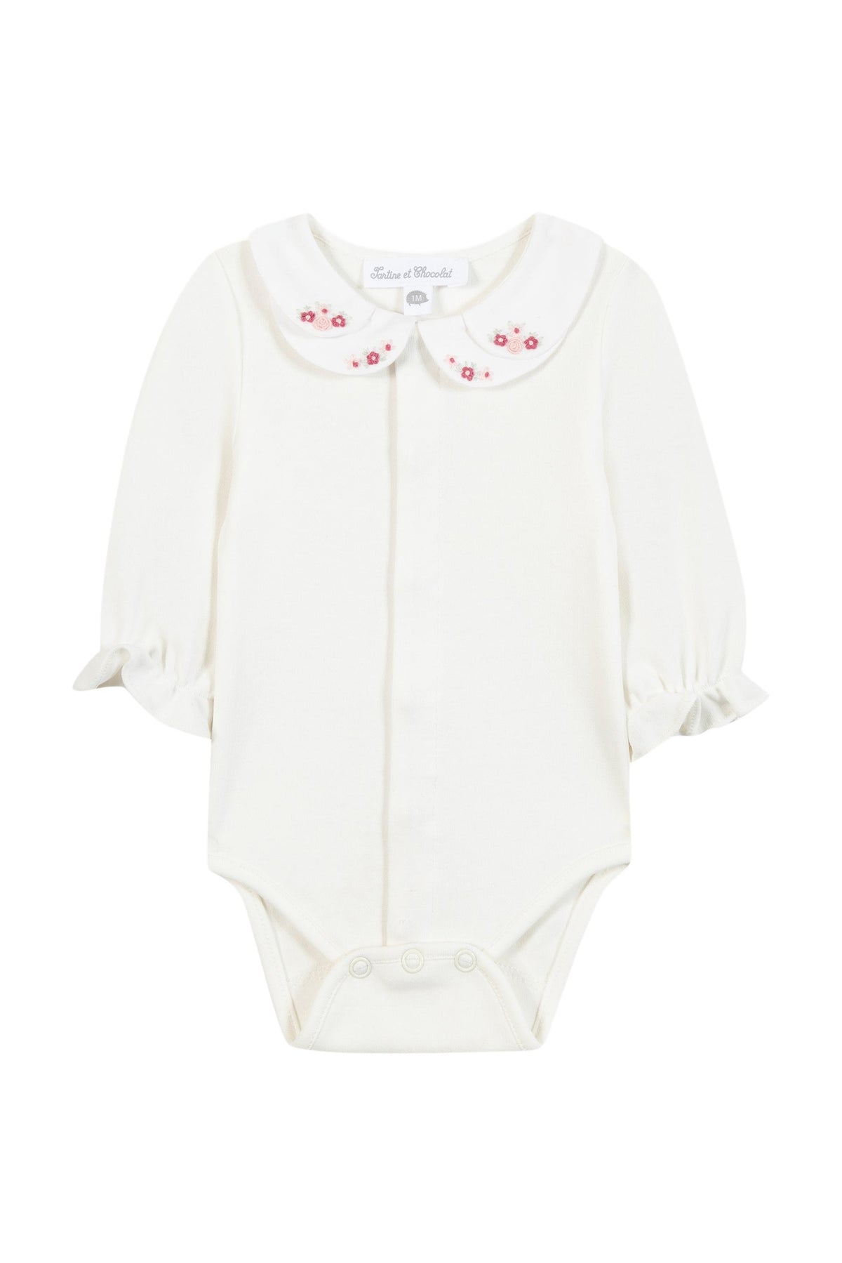 Body manches longues en coton - Nacre