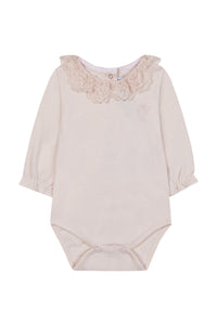Body - Rose pâle col broderie anglaise