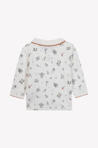 Little robot cotton polo shirt - Terracotta