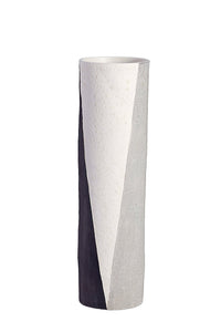 Grand vase Cubisme en faïence - Blanc, Gris & Noir