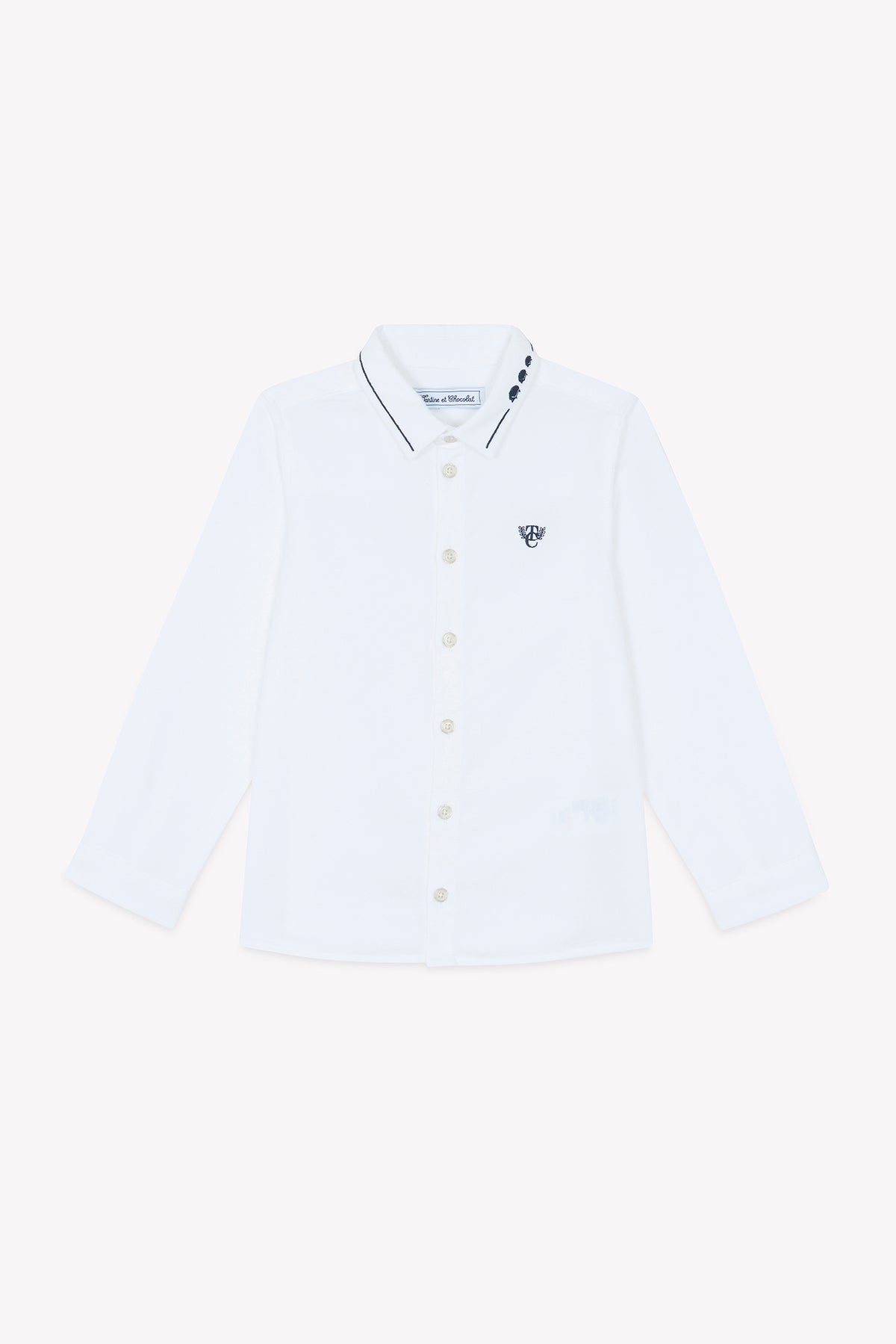 Blanc / Chemise - Blanc Avec Boutons Apparents