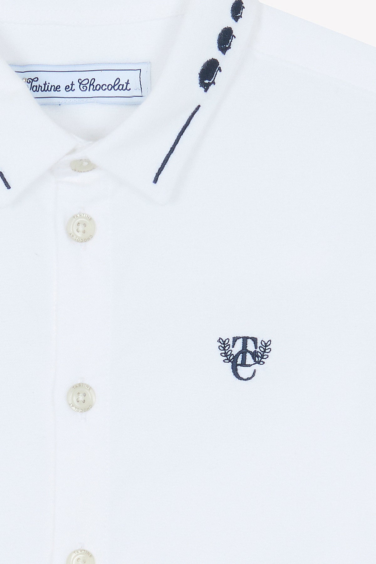 Blanc / Chemise - Blanc Avec Boutons Apparents