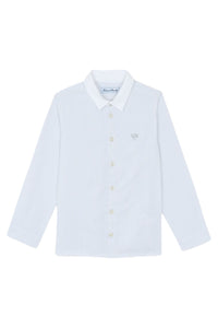 Chemise - Gris clair rayures avec boutons apparents