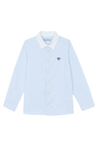 Chemise - Bleu ciel rayures avec boutons apparents