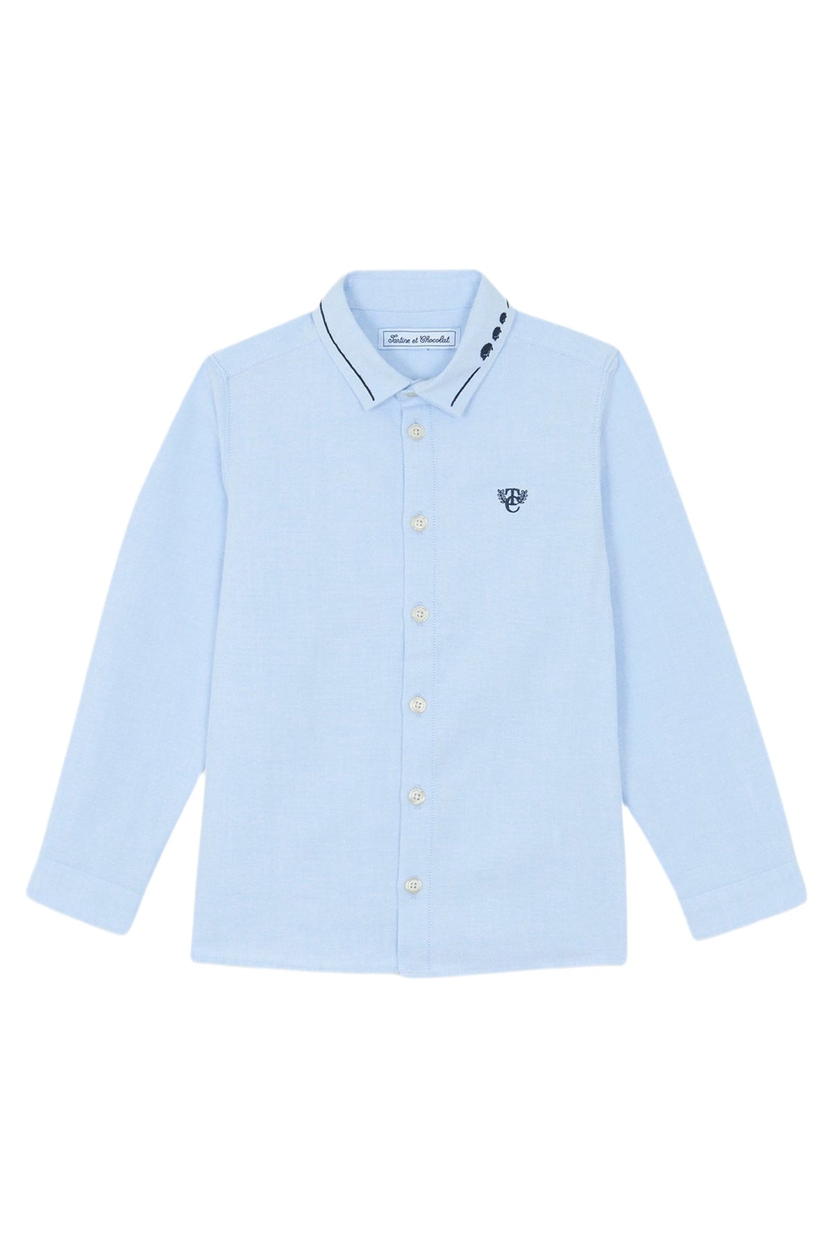 Chemise - Bleu ciel avec boutons apparents
