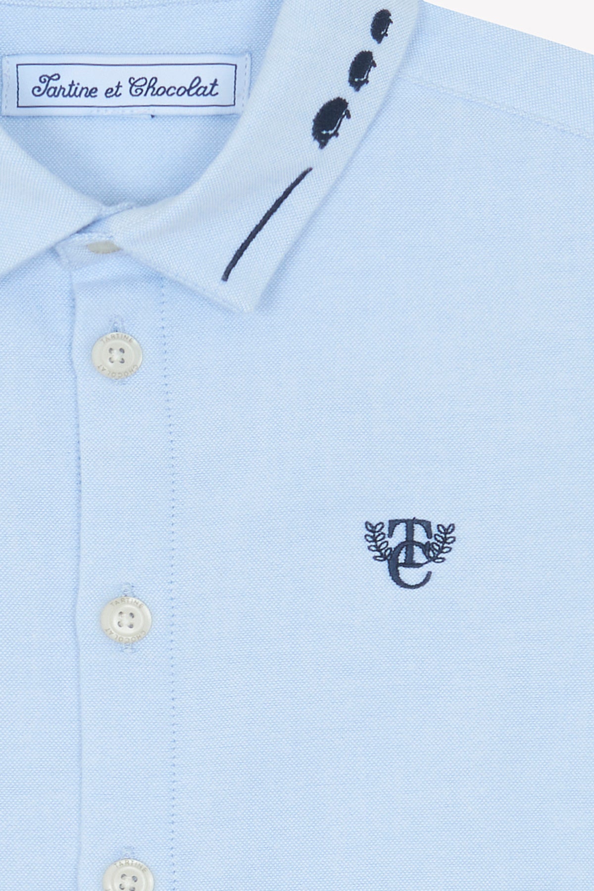 Ciel / Chemise - Bleu Ciel Avec Boutons Apparents
