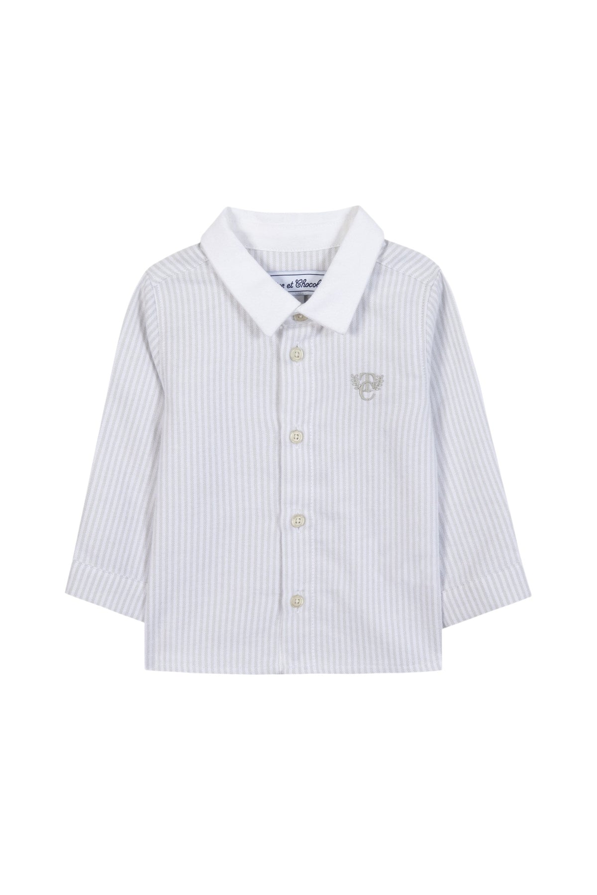 Chemise - Gris clair rayures monogramme TC
