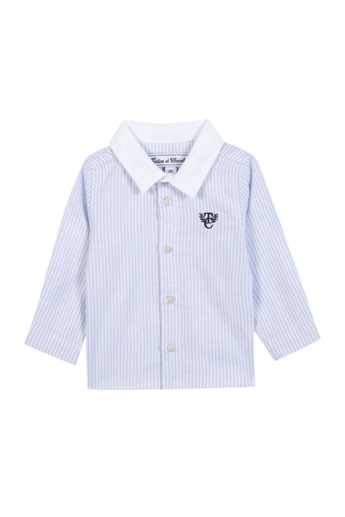 Chemise ceremonie en coton - Bleu céleste