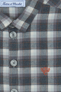 Surchemise - Gris moyen chiné carreaux