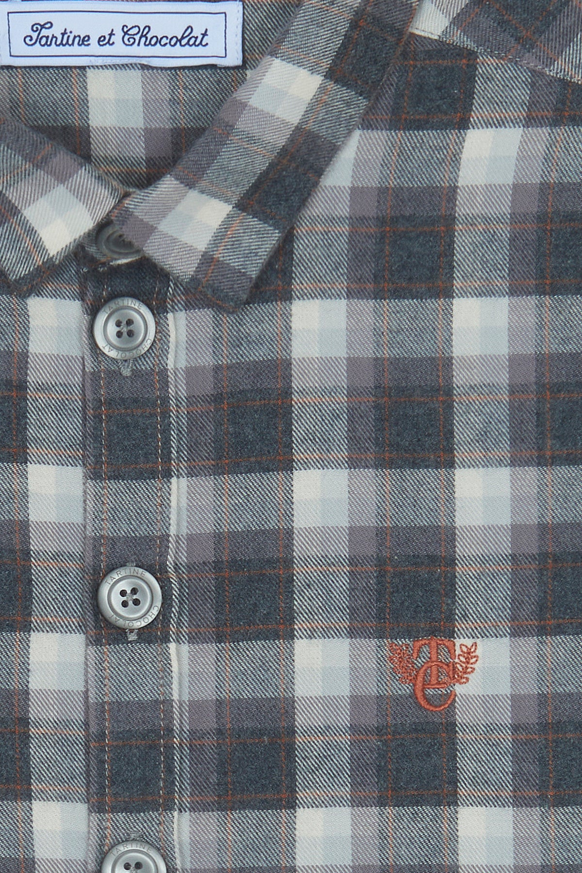 Surchemise - Gris moyen chiné carreaux